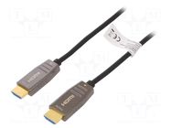 Cable; HDMI plug,both sides; 10m; black; metal DIGITUS