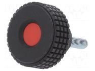 Knob; Ø: 39.5mm; Ext.thread: M8; 40mm; H: 26.5mm; technopolymer PP ELESA+GANTER