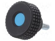 Knob; Ø: 61mm; Ext.thread: M10; 20mm; H: 39mm; technopolymer PP ELESA+GANTER