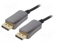 Cable; DisplayPort 1.4,HDCP,optical; 20m; black; metal DIGITUS