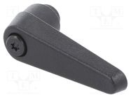 Lever; adjustable; Thread len: 9mm; Lever length: 45mm; Body: black ELESA+GANTER