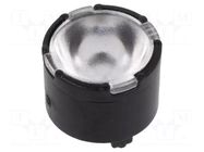 LED lens; round; plexiglass PMMA; transparent; 25÷72°; H: 7mm LEDIL