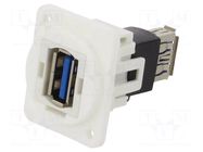 Coupler; USB A socket,both sides; FT; USB 3.0; plastic; 19x24mm CLIFF