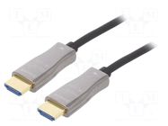 Cable; HDMI plug,both sides; 10m; black; metal DIGITUS