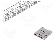 Connector: for cards; Nano SIM; without card tray,push-push; SMT ATTEND