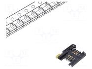 Connector: for cards; SIM; without card tray; SMT; gold-plated ATTEND
