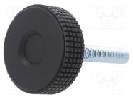 Knob; Ø: 50mm; Ext.thread: M10; 50mm; H: 33mm; technopolymer PP ELESA+GANTER