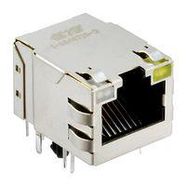 RJ45 CONN, R/A JACK, 8P8C, 1PORT, TH