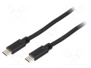 Cable; USB 3.2; USB C plug,both sides; 0.5m; black; 5Gbps; 60W Goobay