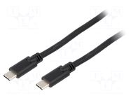Cable; USB 3.2; USB C plug,both sides; 0.5m; black; 4K; 5Gbps; 60W GOOBAY