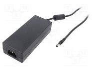 Power supply: switched-mode; 12VDC; 8.34A; Out: 5,5/2,1; 100W; 89% CINCON