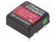 Converter: DC/DC; 10W; Uin: 9÷36V; Uout: 12VDC; Uout2: -12VDC; 1"x1" TRACO POWER