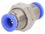 Push-in fitting; bulkhead,straight,inline splice; -0.95÷15bar PNEUMAT