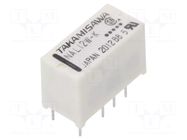Relay: electromagnetic; DPDT; Ucoil: 12VDC; 2A; 0.5A/125VAC; NA FCL Components