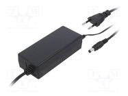 Power supply: switched-mode; 12VDC; 5A; Out: 5,5/2,1; 60W; 0÷40°C POS