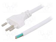 Cable; 3x1mm2; wires,SEV-1011 (J) plug; PVC; 5m; white; 10A; 250V LIAN DUNG
