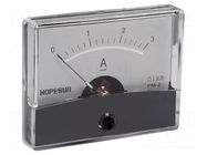 Ammeter; on panel; I DC: 0÷3A; Class: 2.5; 60x47mm VELLEMAN