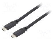 Cable; USB 3.2; USB C plug,both sides; 1m; black; 4K; 5Gbps; 60W GOOBAY