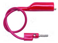 Test lead; 30VAC; 5A; banana plug 4mm,crocodile clip; red; 1166 POMONA