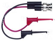 Test lead; 60VDC; BNC plug,clip-on hook probe x2; Len: 0.13m POMONA