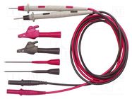 Test leads; probe tip,banana plug 4mm; black,red 