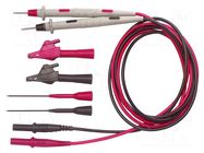 Test leads; probe tip,banana plug 4mm; black,red POMONA