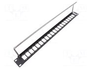 Mounting adapter; patch panel; rack; screw; 29mm; Height: 1U; SLIM CLIFF