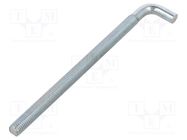 Hook; straight; steel; zinc; Thread len: 145mm; Overall len: 170mm DROMET