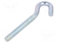 Hook; angular; steel; zinc; Thread len: 75mm; Overall len: 120mm DROMET