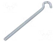 Hook; angular; steel; zinc; Thread len: 180mm; Overall len: 225mm DROMET