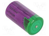 Battery: lithium (LTC); D; 3.9V; 16000mAh; non-rechargeable TADIRAN