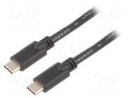 Cable; USB 3.1; USB C plug,both sides; 2m; black; 4K; 5Gbps; 60W GOOBAY