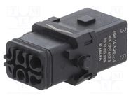 Connector: HDC; contact insert; female; Han® 1A; PIN: 6; 5+PE HARTING