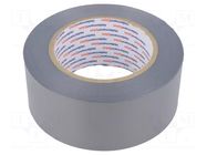 Tape: duct; W: 51mm; L: 46m; Thk: 0.15mm; grey; caoutchouc; -10÷90°C HELLERMANNTYTON