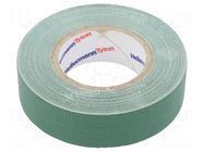 Tape: textile; W: 19mm; L: 10m; Thk: 0.31mm; green; 64N/cm; 10%; cotton HELLERMANNTYTON