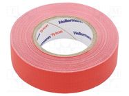 Tape: textile; W: 19mm; L: 10m; Thk: 0.31mm; red; 64N/cm; 10%; cotton HELLERMANNTYTON