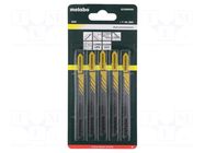 Hacksaw blade-set; wood,plastic; 74mm; 10teeth/inch; 5pcs. METABO