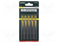 Hacksaw blade; wood,plastic; 74mm; 9teeth/inch; CLEAN WOOD; 5pcs. METABO