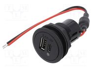 USB power supply; USB A socket,USB C socket; Inom: 3.6A; 5V/3.6A PRO CAR