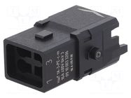 Connector: HDC; contact insert; male; Han® 1A; PIN: 4; 3P+PE; Han E® HARTING