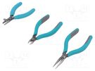 Kit: pliers; cutting,for wire stripping,half-rounded nose; ESD WELLER