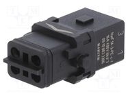 Connector: HDC; contact insert; female; Han® 1A; PIN: 4; 3P+PE HARTING