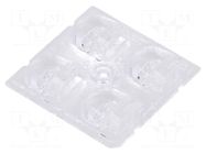 LED lens; square; transparent; H: 9mm; Body dim: 50x50mm LEDIL
