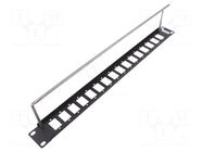 Mounting adapter; patch panel; rack; screw; 29mm; Height: 1U; SLIM CLIFF