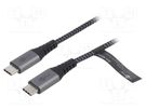 Cable; USB 2.0; USB C plug,both sides; 2m; 480Mbps; textile Goobay