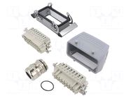 Connector: HDC; male + female; HE; PIN: 16; 16A; 500V; 16+PE; size 6 WEIDMÜLLER