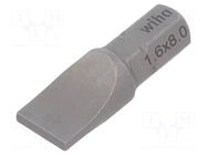 Screwdriver bit; slot; 8x1.6mm; 1/4"; Overall len: 25mm; STANDARD WIHA