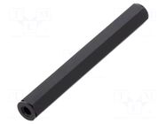 Screwed spacer sleeve; hexagonal; polyamide; M3; L: 50mm; black DREMEC