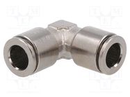 Push-in fitting; angled 90°; -0.95÷20bar; nickel plated brass 