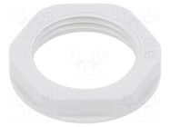 Nut; PG11; polystyrene; 24mm; light grey; Thread: PG; with flange LAPP